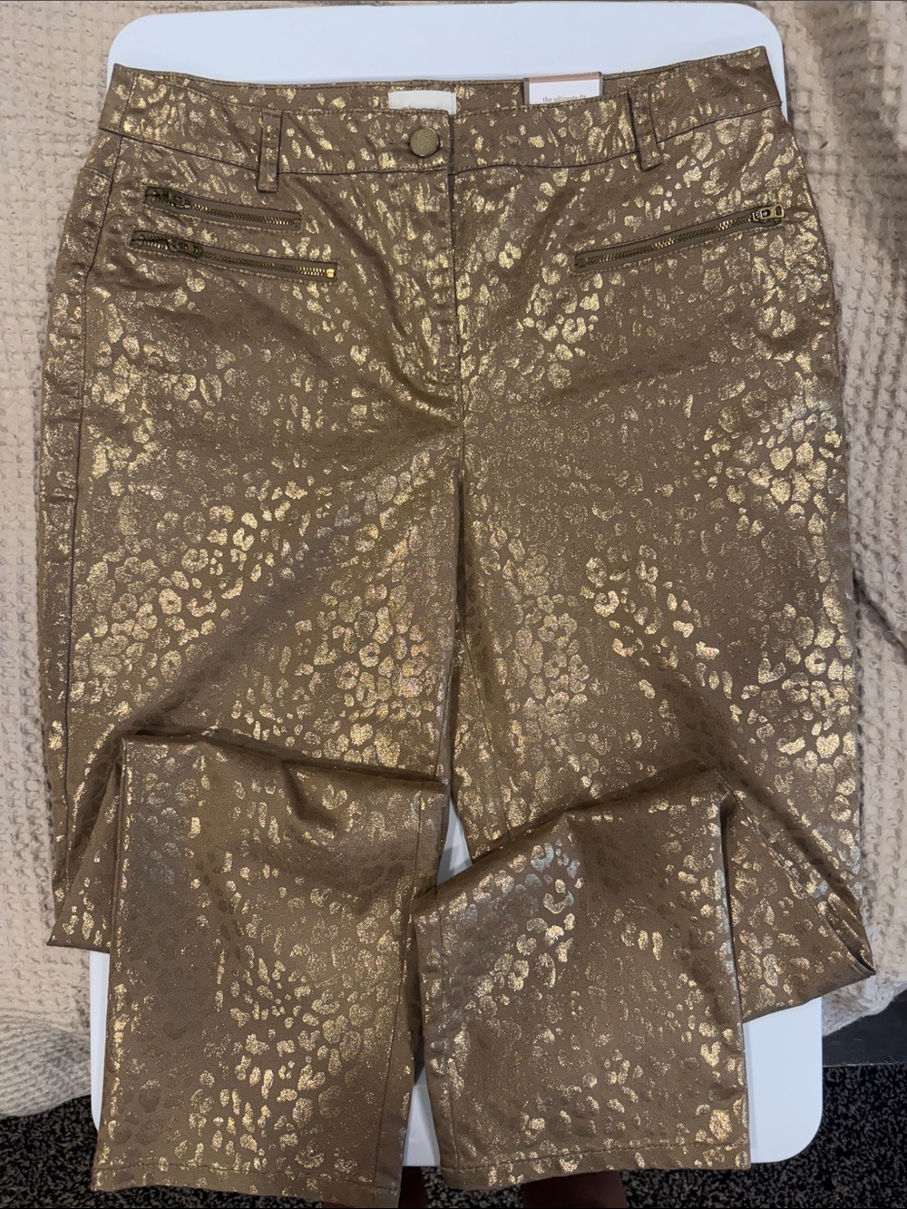 Chico's Foiled Leopard Ultimate Fit pants